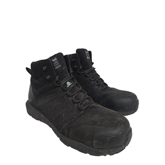 Timberland PRO Men's A297S Radius CTCP Mid Athletic Work Boots Black Size 10W - Picture 1 of 8